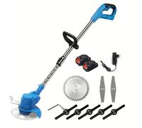 TEMU Recortadora de Césped Eléctrica Inalámbrica 21V con Batería Recargable y 2 Piezas de Baterías de Litio 1500mAh, Herramienta para Jardín