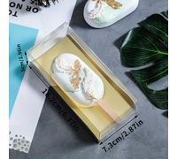 TEMU rectangular transparente para empaquetar helados, , pasteles, mousse y pequeñas repostería, para empaquetar chocolate.