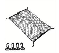 TEMU Red de Almacenamiento para Maletero de Coche de Nylon Negro de 100cm X 70cm, Bolsa Organizadora de Equipaje con 4 Ganchos