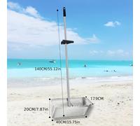 TEMU Red de arena plegable de acero inoxidable para , diseñada para atrapar cangrejos y recoger conchas, junto con herramientas como una pala de playa y un colador para clasificar y cazar.