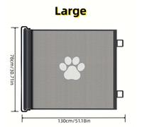 TEMU Red de flexible para mascotas con puerta retráctil para perros, reforzada con ganchos adhesivos, diseñada con de dibujos animados, ideal para separaciones de mascotas en el hogar.