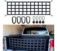 TEMU Red de portón trasero para cama de camioneta - Separador de carga para cama de camión de tamaño completo 60'' X 18'' (Negro) - Red de portón trasero de malla para Chevy, Ford, Tacoma, Toyota,
