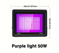TEMU Reflectora LED con Enchufe, Luz UV de 30W/50W/100W, Resistente IP66 Adecuada para Bares, Halloween, Navidad y Fiestas en Acuarios