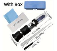 TEMU Refractómetro antifriego automotriz 4 en 1 | Hidrómetro de electrolitos portátil POROMETISTO para de orina de coche, detector de congelamiento de batería ATC, plástico antideslizante, sin carga