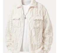 TEMU Regalo de Acción de Gracias para Hombres, Chaqueta de Punto con Acolchada, Solapa y Bolsillo con Cremallera, Abrigo y Estiloso para Uso Diario, Compras, Fiestas y Otoño-Invierno