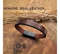 TEMU Regalo de aniversario personalizable para tu novio, con una pulsera de mensaje diseñada para hombres. Un regalo único de cuero para él, disponible como una pieza única.