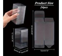 TEMU Regalo para Ella/Él 1Set 24pcs Rectangular Transparente Plástico PVC Regalo Embalaje Plegable para Juguetes & Moldes Transparente: 2.36X2.36X4.76Inch