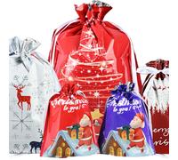 TEMU Regalo para Ella/Él, Set de 25 bolsas de regalo navideñas, con un diseño festivo, estilos variados de embalaje de regalo, bolsas de plástico para envolver