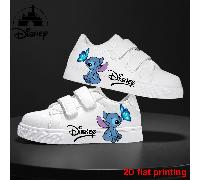 TEMU Regalos de Vacaciones 1pc Zapatillas Disney Stitch Estampado 2D - Blancas, y Transpirable, Cierre Ajustable, para o Deportes al - Unisex, Diseño Sin Cordones, y Flexible, 2D