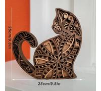 TEMU Regalos para amantes de , estatuas de madera de gatos, esculturas de gatos hechas a , regalos de inauguración de la casa, manualidades de madera, decoración de la habitación