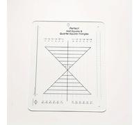 TEMU Regla acrílica para acolchado #HM-732, diseñada para crear triángulos perfectos de medio y cuarto de cuadrado, ideal para herramientas y accesorios de acolchado con máquina de coser