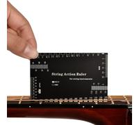 TEMU Regla de acción de cuerdas de acero inoxidable para guitarra, calibre de configuración, herramienta de medición de luthier, grabada con láser para más precisos para guitarras acústicas y bajos.