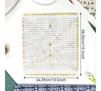 TEMU Regla de acrílico de parches y plantilla de costura para guías de corte diagonal precisas para tela, ideal para manualidades, acolchado y proyectos de costura, una herramienta de medición