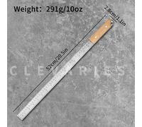 TEMU Regla de Autodefensa de Acero Inoxidable - de Medición de Metal Resistente de 2.4mm de Grosor con Ángulo de 50°, 0.09in de Grosor, para Oficina, Construcción, Seguridad