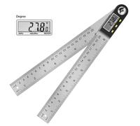 TEMU Regla de búsqueda de digital Herramienta de transportador de madera de acero inoxidable con gran pantalla LCD