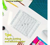 TEMU Regla de Corte Acrílica Transparente para Costura y Manualidades DIY