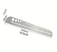 TEMU Regla de de Acero Inoxidable Multifuncional, Gran de Oficina , Transportador Hexagonal, Herramienta Exterior de Cuero