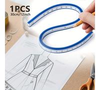 TEMU Regla Flexible Curva de 12 Pulgadas con Escalas y Métricas - Plástico Flexible para Costura, Diseño e Ingeniería - Marcaciones y Fáciles de Leer - Ideal para , Dibujar y Trabajo de Precisión