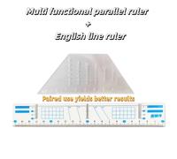 TEMU Regla Paralela Multifuncional, Aplicable para: Cuadrícula Inglesa/ ER/ ES/ Spenseriana/ Fuente Flor Inglesa/ Grabado en Cobre/ Notación de y Otras Líneas Auxiliares de Práctica