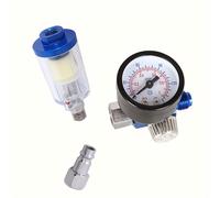 TEMU Regulador de Manómetro para Pistola Pulverizadora con Conector Rápido Separador de Aceite-Agua 1/4 , Juego Combo Tres en Uno, Válvula de Pulverización, Metal y Plástico, Sin Necesidad de Energía