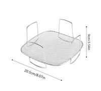 TEMU Rejilla de vapor de una sola capa de acero inoxidable 304 para freidora de aire, accesorios para , rejilla de drenaje y rejilla para secado y deshidratación de pan.