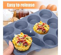 TEMU Rejilla Grande de Silicona para Muffins, 12 Moldes Antiadherentes, Ideal para Cupcakes, Brownies y Pudines, 29 x 12 x 3 cm