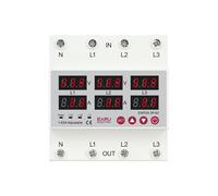 TEMU Relé protector de voltaje ajustable de tres , con protección de corriente, disponible en 63A/100A, con función de reinicio automático.