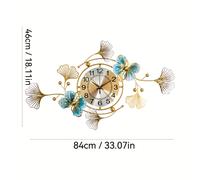 TEMU Reloj Colgante de Hoja de Ginkgo Grande, Reloj 3D de Metal de Lujo , Decoración de Pared para , Comedor y Oficina, Regalo de Pascua y para de la