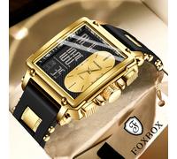 TEMU Reloj Cuadrado para Hombres LIGE: La Combinación de Estilo y Sabiduría: Cronógrafo Casual, Declaración Casual, Reloj Deportivo de Negocios, y , Correa de Silicona, Regalo Ideal para y