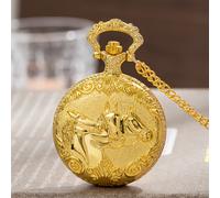 TEMU Reloj de bolsillo con colgante de Mercedes dorado de , estilo europeo vintage, collar para , reloj electrónico colgante portátil, regalo para , reloj de bolsillo de caballero