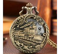 TEMU Reloj de bolsillo de cuarzo tallado con diseño de tren de vapor, colgante para hombre, regalo para , de para hombres