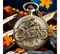 TEMU Reloj de bolsillo hueco con relieve en color y movimiento de cuarzo para hombre, collar con colgante, accesorio de ropa, un regalo fino para hombres