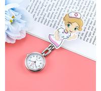 TEMU Reloj de Bolsillo Temático para Enfermeras con Cruz y de Enfermera Sonriente - Reloj Analógico de Cuarzo Adecuado para Enfermeras, , - Accesorio Profesional y de Uniforme
