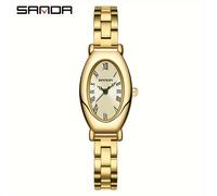 TEMU Reloj de Cuarzo Elegante para Mujer SANDA, Correa de Acero Inoxidable, , Regalo de Moda para Ella