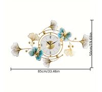 TEMU Reloj de Pared de Lujo con Hoja de Ginkgo, Gran Reloj Escultórico 3D de Metal, Decoración para , Comedor u Oficina, de Pared, Regalo para de la , o Pascua