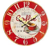 TEMU Reloj de Pared de Madera Silencioso con Temática de Café Vintage - para Decoración de Salón, Dormitorio, Cocina y Oficina - Ideal para Regalo de Pascua, Año , San Valentín (Pilas No Incluidas)