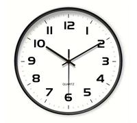 TEMU Reloj de pared moderno y sencillo, reloj analógico silencioso sin , 8 pulgadas, plástico, para sala o dormitorio, decoración clásica del hogar, cocina u oficina (sin batería)