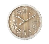 TEMU Reloj de Pared Rebecca Mobili, Diseño Retro, Marrón y , Madera MDF, Números , Idea de Regalo - : 40 x 40 x 4.5 cm ( x Ancho x Profundidad)
