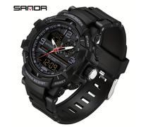 TEMU Reloj de pulsera deportivo impermeable para hombre SANDA para exteriores, relojes cronógrafos multifuncionales LED digitales luminosos con calendario, regalos para hombre