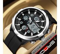 TEMU Reloj de Pulsera SANDA para Hombre, Diseño Moderno y Deportivo al con Display, Reloj Analógico con LED Retroiluminado, Cronógrafo Masculino