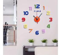 TEMU Reloj Decorativo de Pared para Sala, Reloj 3D Moderno Sin con Pegatinas Numéricas DIY, Ideal para Decoración , Dormitorio u Oficina (Colorido)