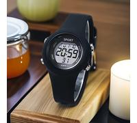 TEMU Reloj Digital Elegante con Pantalla Ultra-HD - Multifuncional, Diseño Deportivo y Casual para y - Cronómetro, Despertador, Función de - Correa de Silicona, Funciona con Pilas