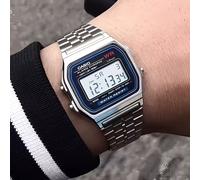 TEMU Reloj electrónico Casio CASIO retro pequeño cuadrado simple de ocio a para estudiante con correa de acero, impermeable, para A159WA-N1D