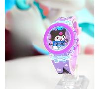TEMU Reloj electrónico de Sanrio Hello Kitty, figura de acción autorizada con Kuromi y My Melody, un encantador reloj de dibujos animados