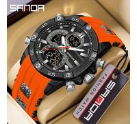 TEMU Reloj electrónico para hombre Sanda, multifuncional, con luz nocturna, impermeable, de goma, con pantalla, para deportes, de lujo, militar.
