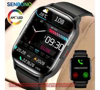 TEMU Reloj Inteligente SENBONO para Hombres y Mujeres con Pantalla AMOLED HD de 2.01 Pulgadas, Inalámbricas, Deportivos Múltiples, Funciones Adicionales, Regalo Ideal para Él o Ella