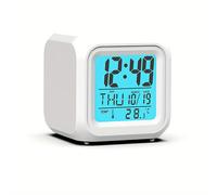 TEMU Reloj LED con Visualización de - Silencioso, , Diseño Cuadrado, Pronóstico Meteorológico de , Mostrador de y Hora, Funciona con Pilas AAA (Pilas No Incluidas), Relojes para Dormitorios