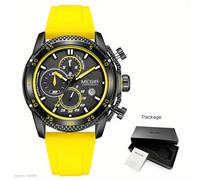 TEMU Reloj MEGIR para Hombres, Correa de Silicona , Cronógrafo a Quartz con Automática y Manecillas Luminosas 2211