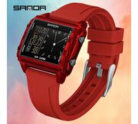 TEMU Reloj SANDA para Hombres y Mujeres, Reloj Deportivo con Luz Nocturna Electrónica , Multifuncional de Múltiples Colores