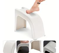 TEMU Reposapiés Multifuncional para Ducha GZGCGQ - Antideslizante, Taburete Resistente para Pedicura y Manicura, Almacenamiento Incorporado, Ideal para Uso en el Baño, Beige